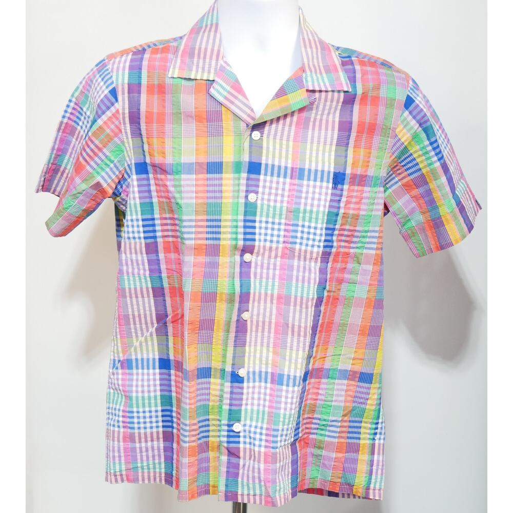 New Polo Ralph Lauren Plaid Classic Fit Seersucker Camp SS Shirt Men Small $138 - Picture 8 of 9